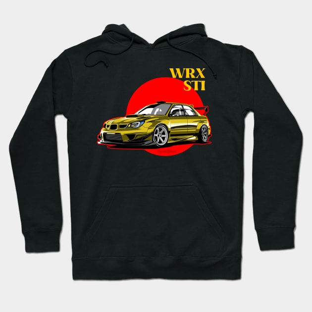 Subie WRX sti illustration Hoodie by ASAKDESIGNS